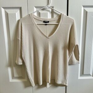 Express Waffle Knit V-Neck Sweater